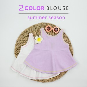 Áo Blouse Bé Gái Viền Thêu Tay