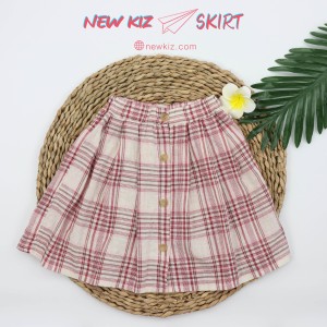 Chân Váy Trẻ Em Dáng Xòe Đính Nút